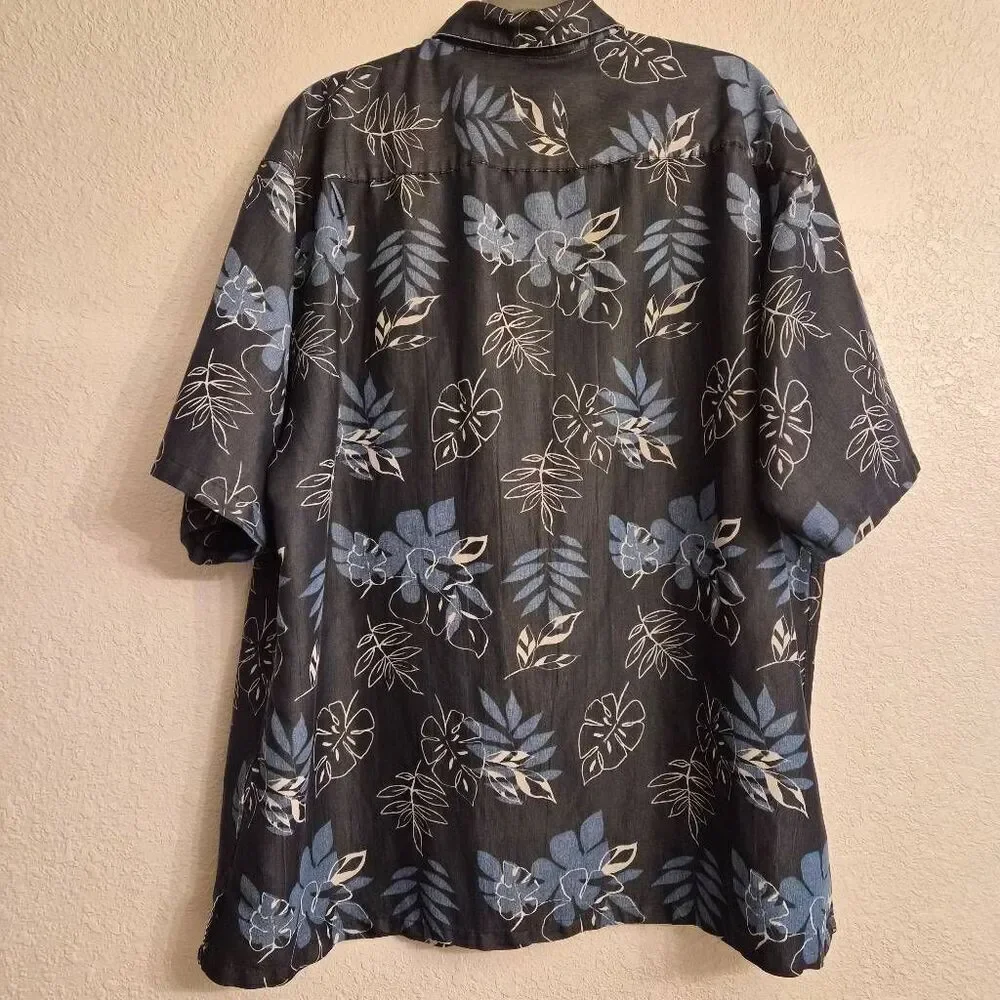 Blue Hawaiian Shirt: Super-soft Sexy Shortsleeved Button-down: Casual Coastal